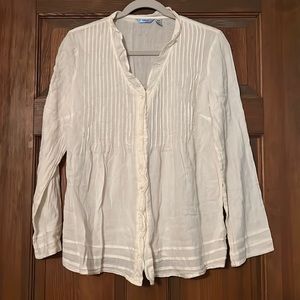 Izod white button down blouse size small